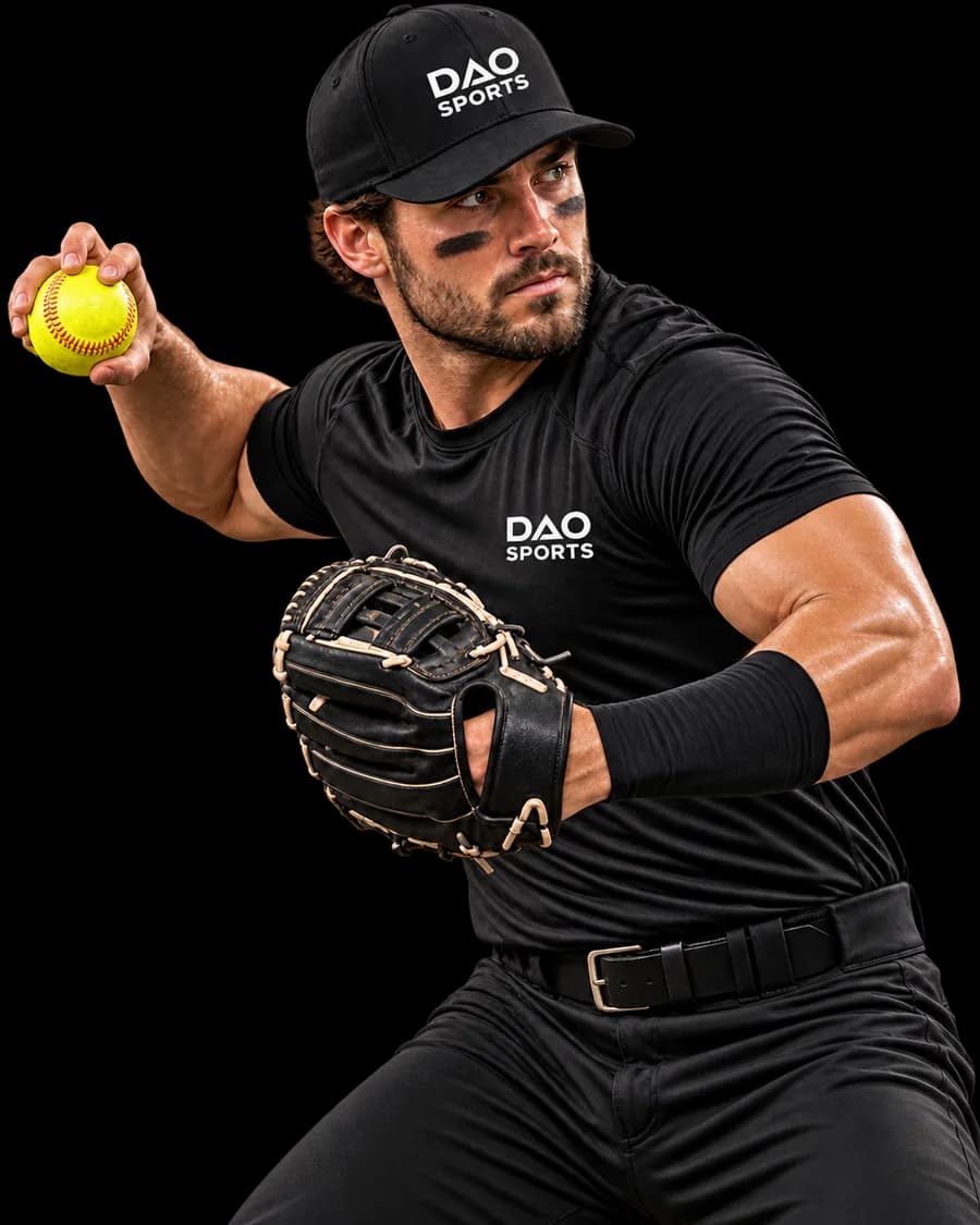 Men’s Division baseball player about to throw